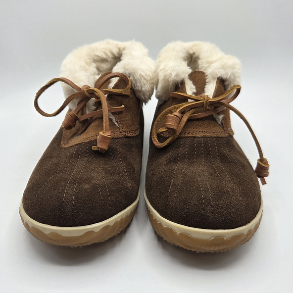 Sperry Top-Sider Faux Fur Lined Suede Ankle Boots Brown Cream  Women’s Size 9 - Picture 3 of 8